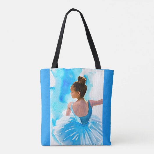 Schöne junge Ballerina in Blue Tasche (Rückseite)