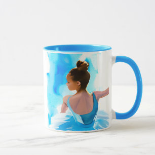 Schöne junge Ballerina in Blue Tasse