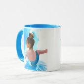 Schöne junge Ballerina in Blue Tasse (Vorderseite Links)