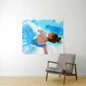 Schöne junge Ballerina in Blue Wandteppich (Beispiel (Horizontal))