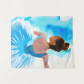 Schöne junge Ballerina in Blue Wandteppich (Vorderseite (Horizontal))