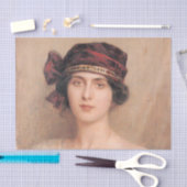 Schöne, junge Dame, durch Albert Lynch, Seidenpapier (Handwerk)