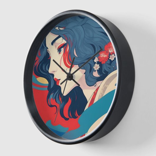 Schöne junge Dame Portraituhr Uhr (Winkel)