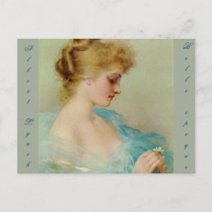 Schöne junge Dame, von Albert Lynch, Belle Epoque, Postkarte