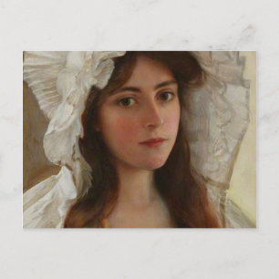 Schöne junge Dame von Albert Lynch, vintage Kunst Postkarte