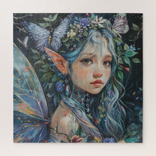 Schöne junge Fairy mit Schmetterlingen Puzzle (Vertikal)