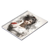 Schöne junge Frau Einzigartig Elegante Kunst, Dich Notizblock (Linke Seite)