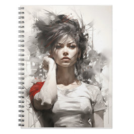 Schöne junge Frau Einzigartig Elegante Kunst, Dich Notizblock