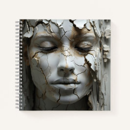 Schöne junge Frau, einzigartig Graphic Art Notizblock