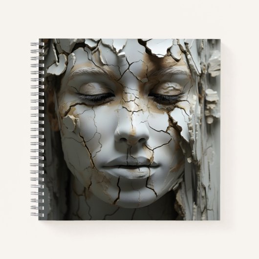 Schöne junge Frau, einzigartig Graphic Art Notizblock (Vorderseite)