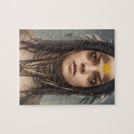 SCHÖNE JUNGE INDISCHE NATIVE MÄDCHEN JIGSAW PUZZLE (Horizontal)