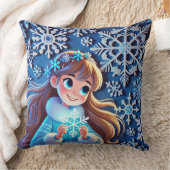 Schöne junge Schneemädchen Kissen (Decke)