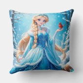 Schöne junge Schneemännin Kissen (Rückseite)