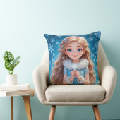 Schöne junge Schneemännin Kissen (Stuhl )