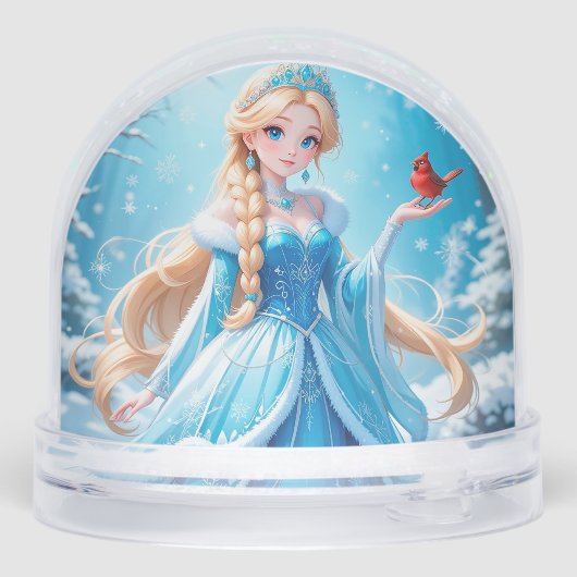 Schöne junge Schneemännin Schneekugeln (Rückseite)