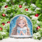 Schöne junge Schneemännin Schneekugeln (Weihnachten)