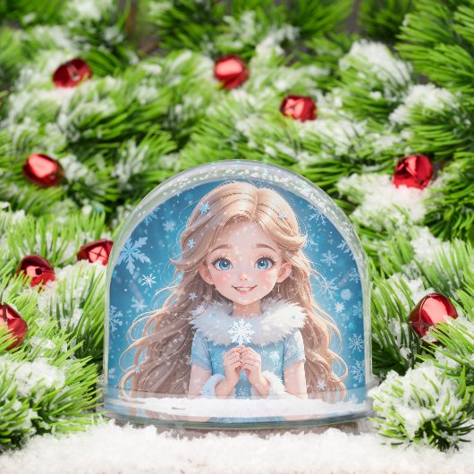 Schöne junge Schneemännin Schneekugeln (Weihnachten)