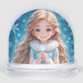 Schöne junge Schneemännin Schneekugeln (Rückseite)