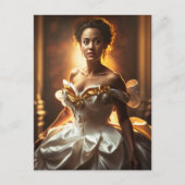 Schöne Jungfrau in einem weißen und goldenen Gewan Postkarte (Vorderseite)