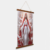 Schöne Jungfrau Mary Christlich katholisch Wandteppich Mit Holzrahmen (Gewinkelt)