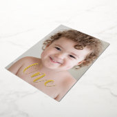 Schöne Jungs 1. Geburtstag Party Foto & Gold Folieneinladung (Gedreht)