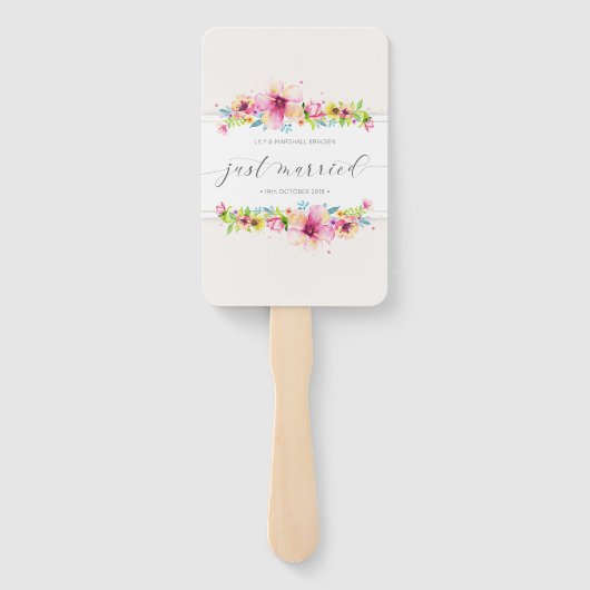 Schöne Just Married Wedding | Handfächer (Rückseite)