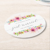 Schöne Just Married Wedding | Untersetzer Papier (Angewinkelt)