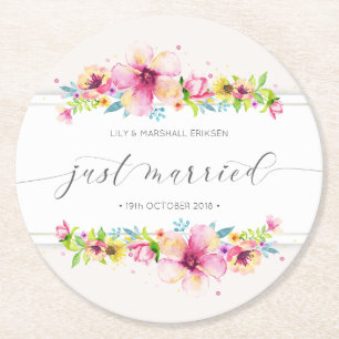 Schöne Just Married Wedding   Untersetzer Papier
