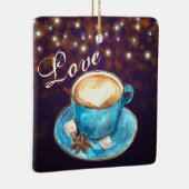 Schöne Kaffee-Liebe Saison Latte Christmas Keramikornament (Rechts)