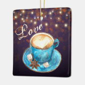 Schöne Kaffee-Liebe Saison Latte Christmas Keramikornament (Links)