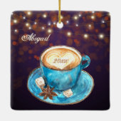 Schöne Kaffee-Liebe Saison Latte Christmas Keramikornament (Rückseite)