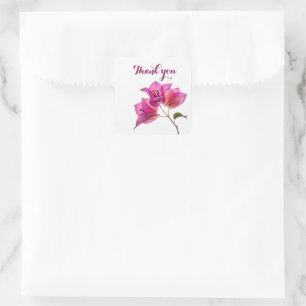 Schöne Kagoj Phool Papierblume Botanische Flora Quadratischer Aufkleber