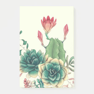 Schöne Kakteen mit Blume Post-it Klebezettel