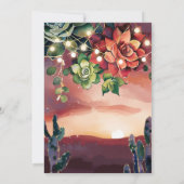 Schöne Kakteen Sunset Wedding Einladung (Rückseite)