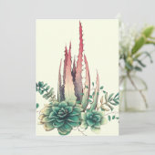 Schöne Kaktus Save The Date (Stehend Vorderseite)