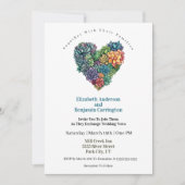 Schöne Kaktusherz Hochzeit Einladung (Vorderseite)