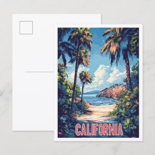 Schöne Kalifornien USA Illustration Reise Postkarte