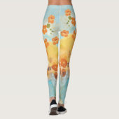 Schöne kalifornische Orange Poppies Fields Leggings (Rückseite)