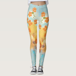 Schöne kalifornische Orange Poppies Fields Leggings