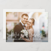 Schöne Kalligrafie EDITABLE FARBE Danke Karte (Vorne/Hinten)