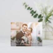 Schöne Kalligrafie EDITABLE FARBE Vielen Dank Postkarte (Stehend Vorderseite)