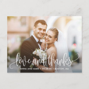 Schöne Kalligrafie EDITABLE FARBE Vielen Dank Postkarte