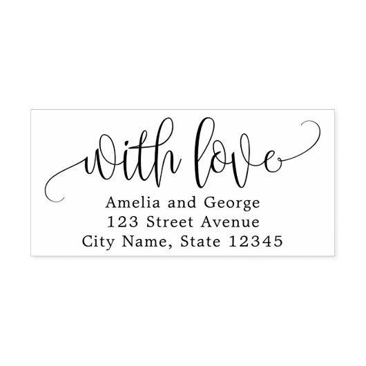 Schöne Kalligrafie mit Liebe Rücksendeadresse LCC Permastempel (Design)