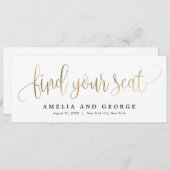 Schöne Kalligrafie Sitzkarte finden Menükarte (Vorne/Hinten)