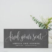 Schöne Kalligrafie Sitzkarte finden Menükarte (Stehend Vorderseite)