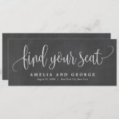Schöne Kalligrafie Sitzkarte finden Menükarte (Vorne/Hinten)