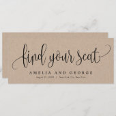 Schöne Kalligrafie Sitzkarte finden Menükarte (Vorne/Hinten)