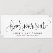 Schöne Kalligrafie Sitzkarte finden Menükarte (Vorne/Hinten)