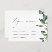 Schöne Kalligrafie und Grüne Wedding Rsvp (Vorne/Hinten)