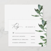 Schöne Kalligrafie und Grüne Wedding Rsvp Karte (Vorne/Hinten)